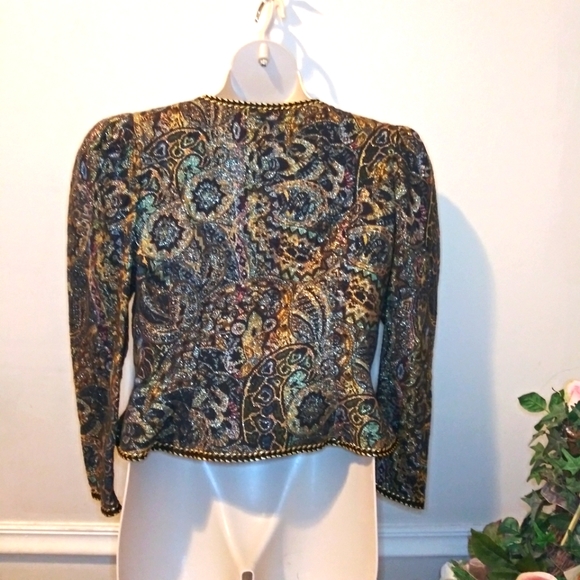 Vintage 1980's Sparkly Gold Brocade Medieval/Steampunk Style Jacket - Picture 7 of 10